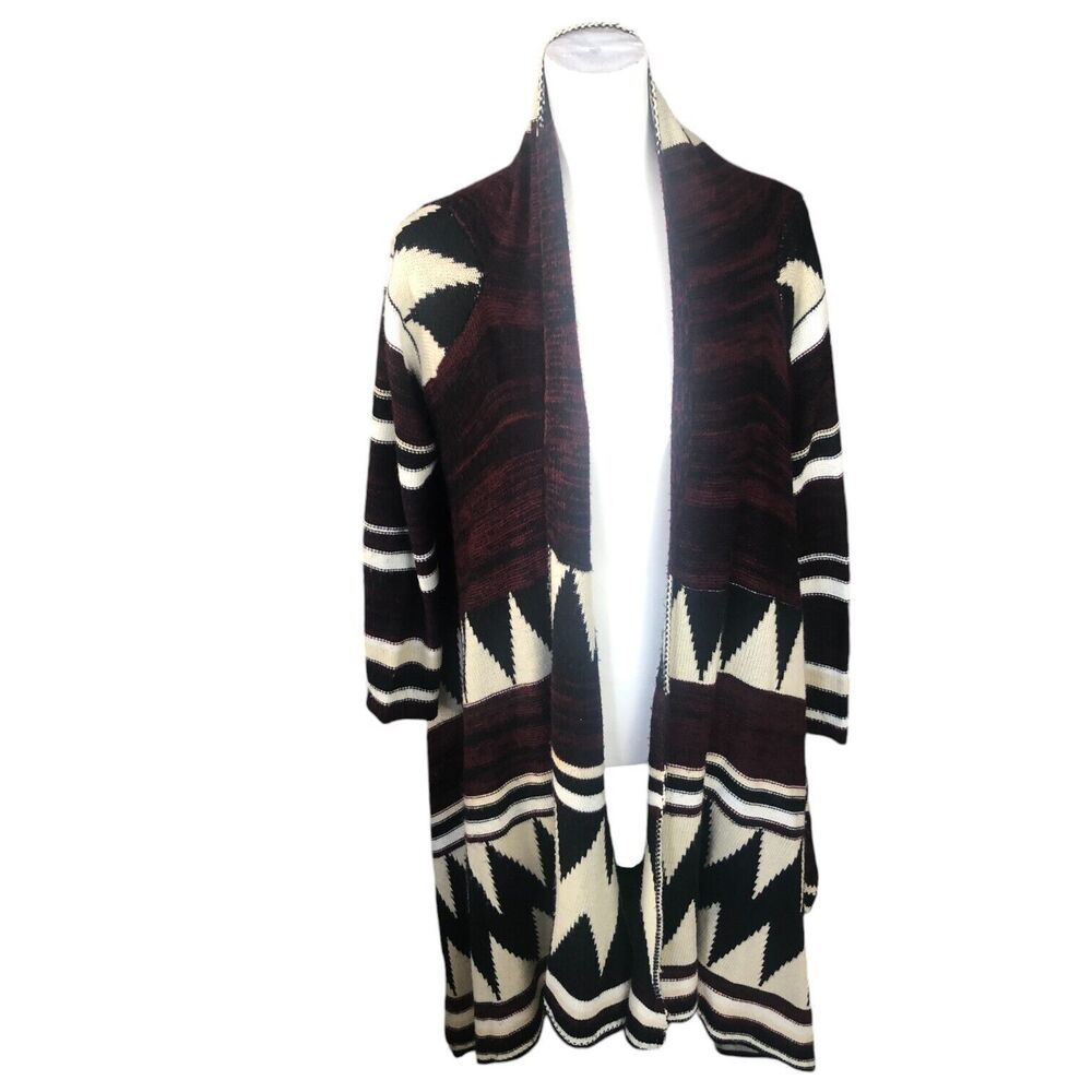 Renee C Western Cowgirl Wool Draped Open Sweater Cardigan Poncho Duster O/S‎